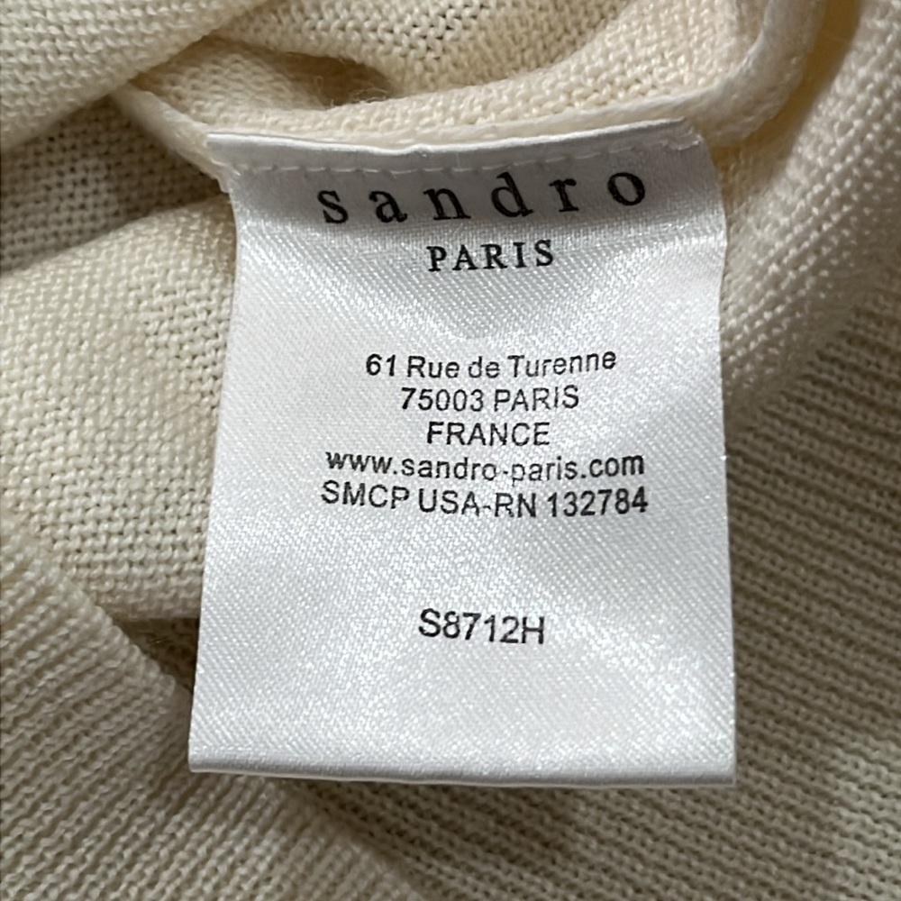 Sandro Off-White Crew Neck Sweater - Picture 9 of 15